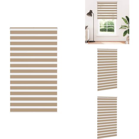 Zebrarollo Sandbraun 135x200 cm Stoffbreite 130,9 cm Polyester - Zebra-Jalousie - Zebra-Jalousien - Zebra-Rollo - Doppelrollo (1/5)