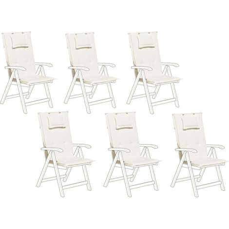 Set of 6 Back/Seat Cushions JAVA/AMANTEA 50 x 70 cm Off-White