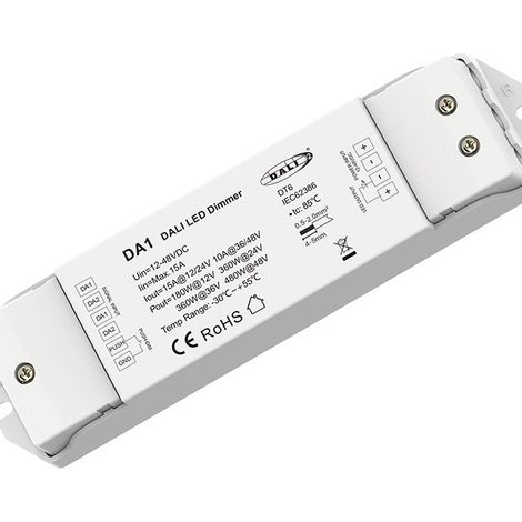 DALI Constant Voltage Controller 12-48 V DC, 1 Channel, 15 A (DT6) DA1