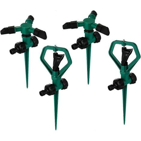 Arroseur de pelouse, lot de 4 arroseurs de jardin automatiques rotatifs à 360° et réglables, conception anti-fuite-AquaForge (1/4)