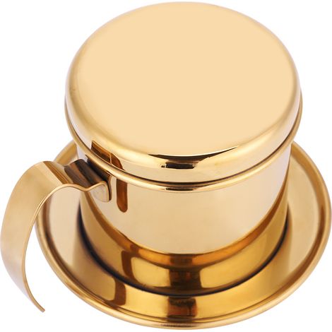 Edelstahlbecher Vietnamesischer Kaffee Tropffilter-Aufsatz für Zuhause Golden (1/5)