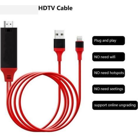 1.8M câble HDMI pour la foudre Micro USB vers HDMI adaptateur câble de convertisseur AV HD - Modèle: For Iphone IOS - FYDZLJXB01519 (1/4)