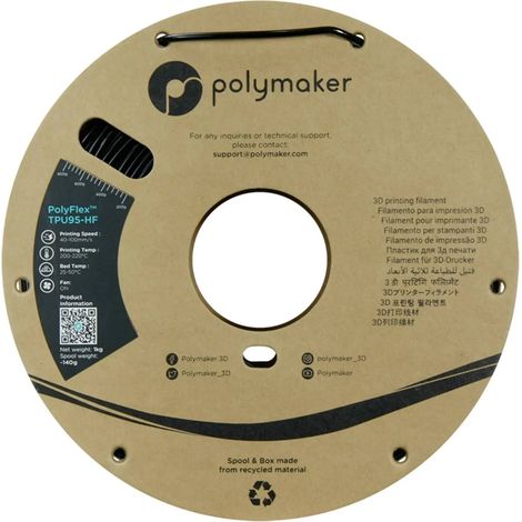 [NEUWERTIG] B-Ware Polymaker Filament Schwarz Druckmaterial Tpu Flexibles Filament Poly Flex