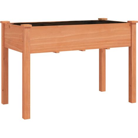 Jardinera con forro madera maciza de abeto marrón 118x59x76 cm vidaXL