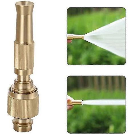 1pcs Garden Irrigation Spray Gun Adjustable Brass Sprinkler Garden Hose Nozzle Car Wash Lawn Watering Water Gun Gardening Tools (1/4)