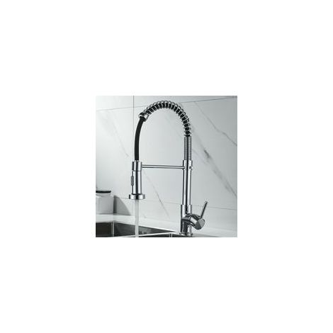 Robinet de Cuisine Extensible avec Ressort en Spirale, à Ressort Pivotants à 360 °, Robinetterie de Cuisine et Douche Coulissante