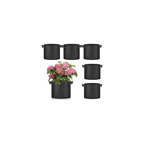6 Pcs Sacs a Plantes, Sacs de Plantation 3 Gallons Sac à Plantes avec Poignées 12 L Sac de Plantation Non Tissé pour Plantation Fleurs Fraises Pommes de Terre VégétaleTomates et Autres Plantes (1/5)