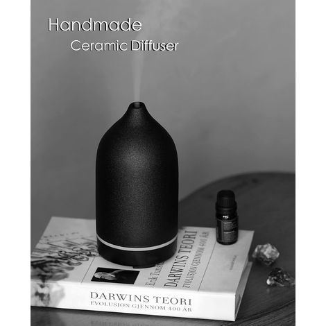 Diffuseur huiles essentielles céramique 9 couleurs, humidificateur ultrasonique artisanal (1/5)