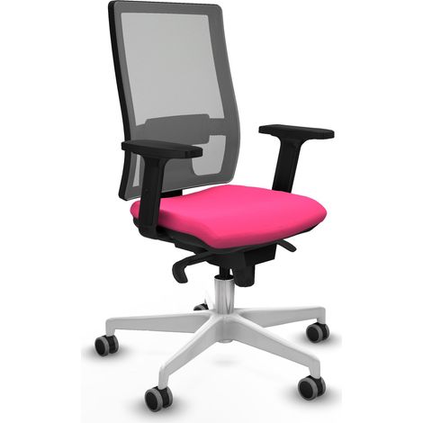 Horna sincro malla gris similpiel rosa brazos 2D base blanca  ruedas 65mm engomadas (1/5)