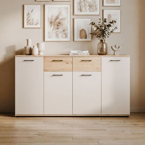 Madia Kerry51A 4 ante e 2 cassetti in beige e artisan oak