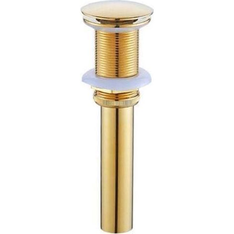 Bonde Et Accessoires Pour Vasque Et Lavabo,Pop-Up Rétro Bouchon Bonde De Lavabo Vidange Sans Trop-Plein En Laiton Bronzé Universel Valve Draineur D’Evier Vasque Siphon, Or (1/4)