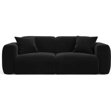 Canapé modulable 3 places en velours noir (1/4)
