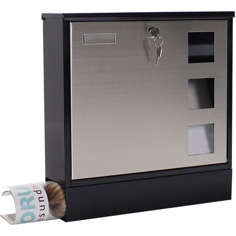 Boîte aux lettres design H.380mm L.370mm P.120mm noir STA DIN C4 ROTTNER (1/4)