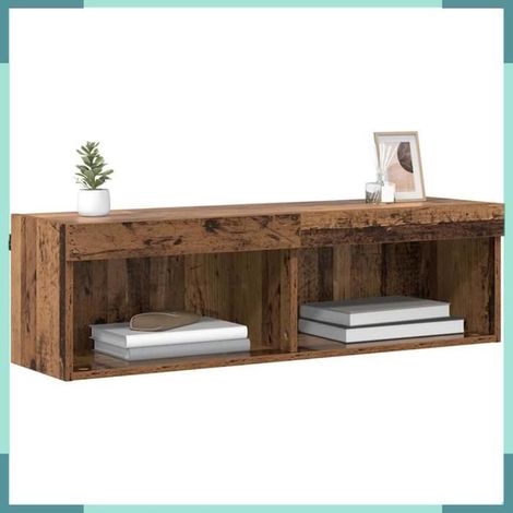886249 Ensemble meuble TV avec LED Bois Ancien 100 x 30 x 30 cm (1/5)