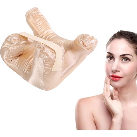 Oreiller facial en tissu de soie, mousse à mémoire de forme à rebond lent, oreiller pour dormir sur le dos et profiter d'un sommeil profond, or (1/5)