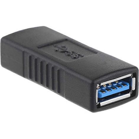Adaptateur USB 3.0 portable, convertisseur de connecteur femelle-femelle de type A, compatible avec les ordinateurs PC, noir. (1/5)