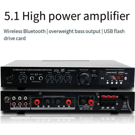 Caisson de basses haute fidélité 5.1 canaux, amplificateur Bluetooth haute puissance, prise standard européenne (1/5)