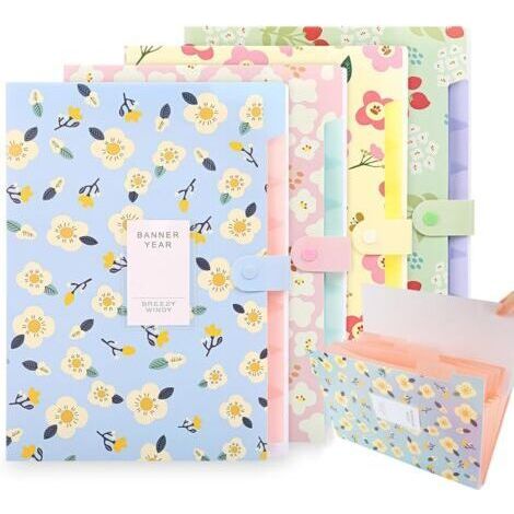 4 Pièces Trieur A4 Range Document, Format A4 Haute Capacité Document Porte, Trieur à Documents Format A4 En Polypropylène, Dossier Bureau Portable Extensible, Pour Bureau, Ecole, Maison (1/5)