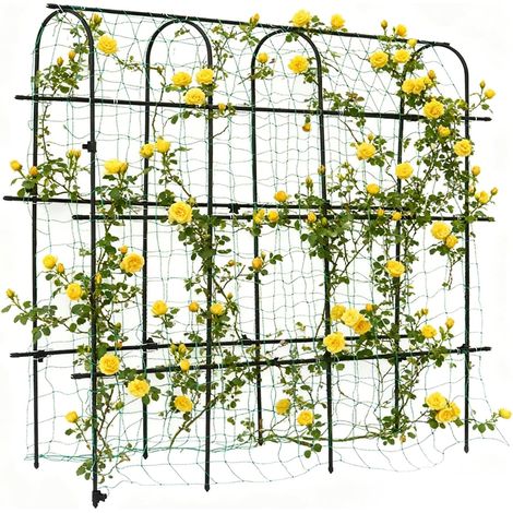 TOROKOM Garden Trellis for Climbing Plants, U Frame Cucumber Vegetables Beans Fruit Rustproof Metal Stand Indoor Outdoor (1/5)