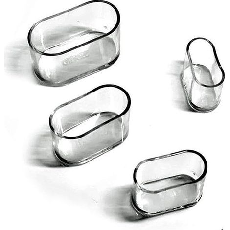 Embouts de pieds de chaise, patins ovales en silicone pour meubles, protections de table et de sol, paquet de 8 à 24, transparents, 15 x 30 mm (1/4)