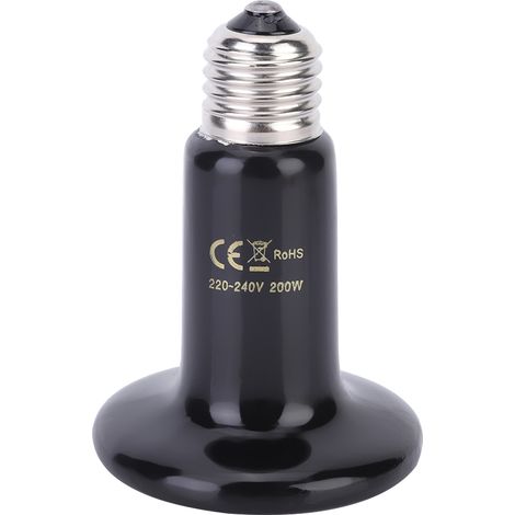 Lampe chauffante céramique 200W 220-240V pour reptile, infrarouge chauffage animal, ampoule E27. (1/5)