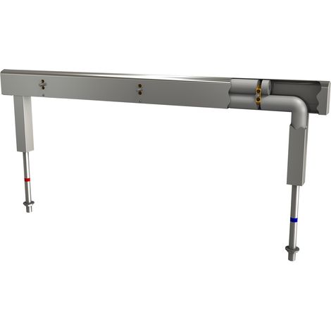 KWC AR Armatureneinh., Edst., doppelreihig,  4 Waschplätze, 1200 mm, Wasserans un.