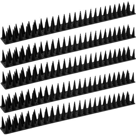 Púas repelentes de aves, diseño flexible, material no tóxico, color negro - 5 unidades (1/2)