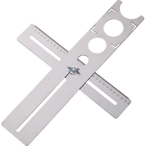 Carrelage Réglable Localisateur de Trou, Outil de Mesure pour Couper Carrelage, Localisateur en Acier Inoxydable (1/4)