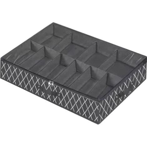 Boîtes de rangement pliables et réglables à glisser sous le lit, solution de rangement pour chaussures sous le lit pour la maison ou l'hôtel, noires (1/5)
