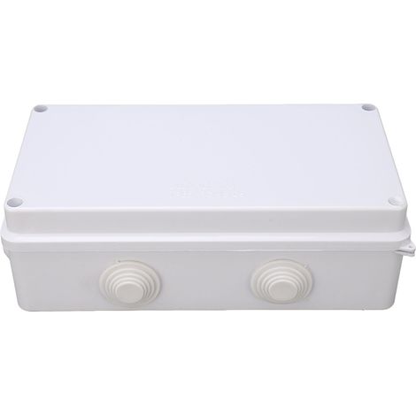 Boîte de jonction électrique 200x100x70mm IP65, boîtier de projet en plastique ABS robuste résistant aux intempéries avec bouchon en caoutchouc