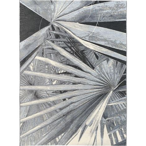 Tapis extérieur kilim 123x180 gris et beige rectangle BACAO (1/5)