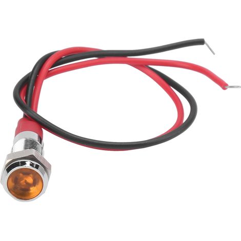 Voyant lumineux LED étanche 6mm en métal, lampe témoin compacte avec câble, jaune (1/5)