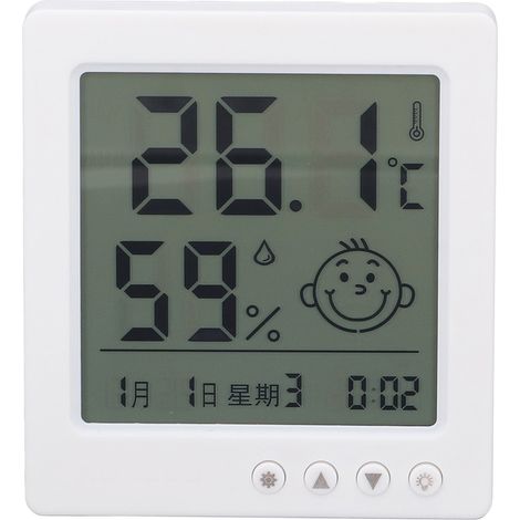Hygrometer-Thermometer mit Digitalanzeige, Temperaturanzeige und Feuchtigkeitsmesser mit Hintergrundbeleuchtung für den Innenbereich, geeignet für den Hausgebrauch (1/5)