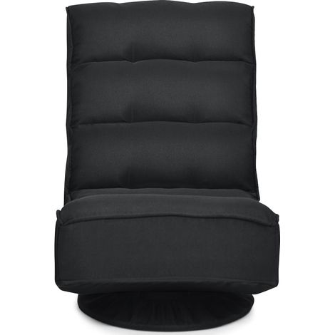 Chaise Relax Pliable et Réglable en 5 Positions Pivotant 360 Degrés Rembourrée Confortable Noir DESIGN IN (1/4)