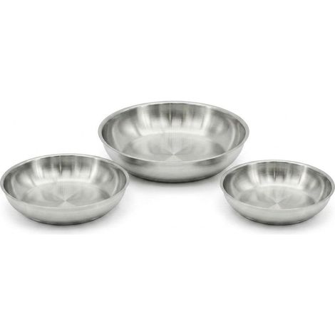 Lot de 3 poêles en inox 20 cm 24 cm 28 cm Fackelmann InoGrip (1/5)