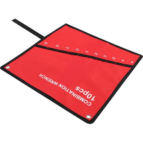 Mehrfach aufrollbare Werkzeugaufbewahrungstasche mit Schraubenschlüsselhalter, Zangenhalter, Canvas-Organizer (10 Taschen) (1/5)