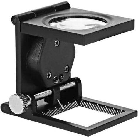 Pliable LED Loupe de Table avec lumière 10X 28mm Pliante Loupe Compte-Fils en Alliage de Zinc avec Échelle Loupe de Lecture Grande Lentille pour Outil de Bijoux Modèle Timbre Optiques en Textile (1/5)