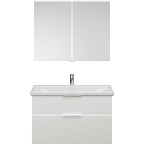burgbad Eqio Set, compuesto por armario con espejo, lavabo de