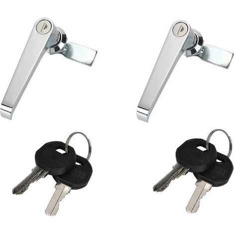 2 Stück L-Typ Verriegelung Türgriff Eingang Haustür Knauf Hebelset Lockset Schlafzimmer Badezimmer Türgriff Edelstahl Türgriff Schloss mit 4 Schlüsseln (1/4)
