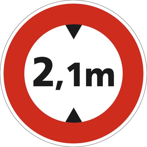 Panneau Accès Interdit aux Véhicules de Hauteur Supérieure à 2,1 m B12 – 650 mm – Signalisation Ronde Sécurité Routière – Modèle Bretagne – Aluminium Rétro-réfléchissant NF (1/3)