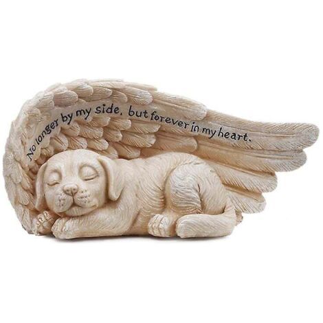 QORVA-Statue d'ange de jardin pour animal de compagnie, ornement, chien, ange, pierre tombale commémorative pour animal de compagnie