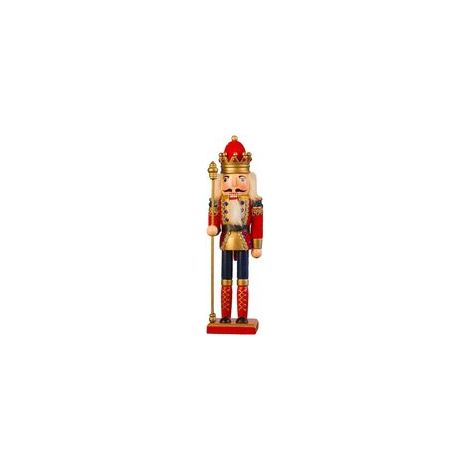 Casse-Noisette Figurine Exquise Ornement Casse-Noisette en Bois sur le Thème de Noël pour Cave à Vin ou Bureau Rouge Roi (1/4)
