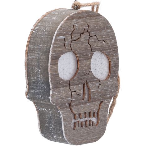 Lot Halloween DIY Décoration Citrouille en Bois Fantôme LED Lanterne Effrayante Accessoire Maison Hantée Crâne avec Piles Incluses (1/5)