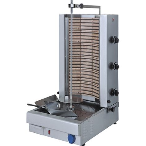 Gril à kebab électrique avec 3 zones de chauffage, moteur inférieur, 70 kg 540x480x1025 mm - VIRTUS