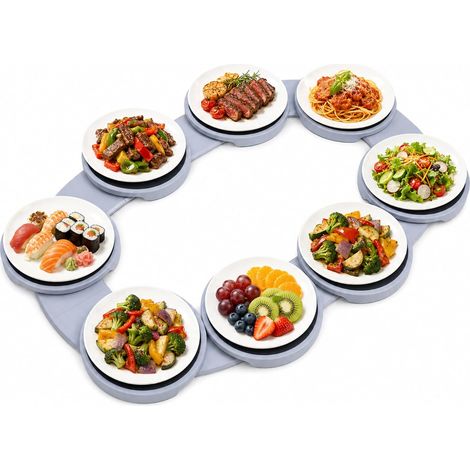Table Tournante, Assiette de Service Rotative, Table Ronde pour Aliments, Rotative à 360°, Multifonctionnelle, Réutilisable, Portable, Plateau Organisateur Alimentaire Rotatif