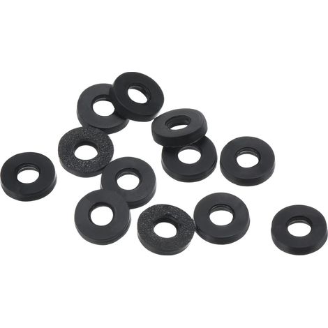 Rondelle Plate Caoutchouc, 12 Paquet 3mm ID 7mm OD Étanchéité Entretoise Joint Anneau pour Robinet Tuyau Eau Tuyau Fixation Boulon, Noir (1/5)