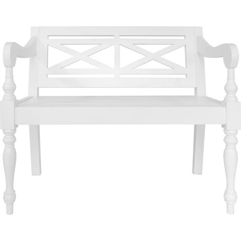 Maison Exclusive - Panchina Batavia 98 cm in Legno Massello di Mogano Bianca (1/5)