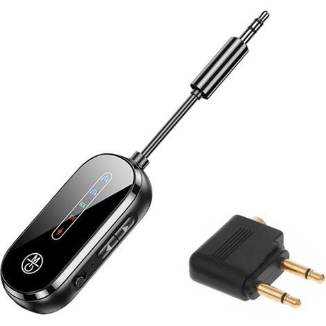 émetteur Récepteur Audio 5.4 à Faible Latence, Prise AUX 3,5 Mm, Adaptateur Sans Fil pour Avion, Haut-Parleur de Télévision et de Voiture (1/2)