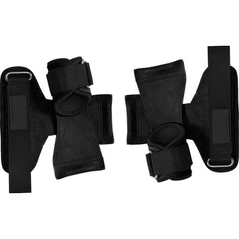 Gants de musculation avec support de poignet pour hommes et femmes, protection pleine paume pour entraînement fitness, tractions et haltères, noir. (1/5)