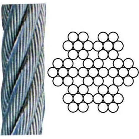 BLINKY 899004 Fune in Acciaio Inox 49 Fili AISI 316 Diametro 4 mm Lunghezza 100 m colore Grigio